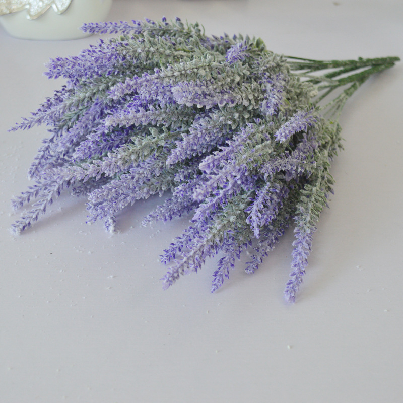 Flori artificiale lavandă și spice de grâu, plante decorative în stil pastoral, flori conservate