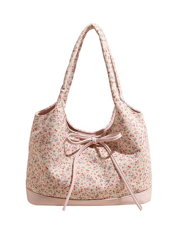 Geantă tote pentru femei din PU, cu model floral, stil casual coreean