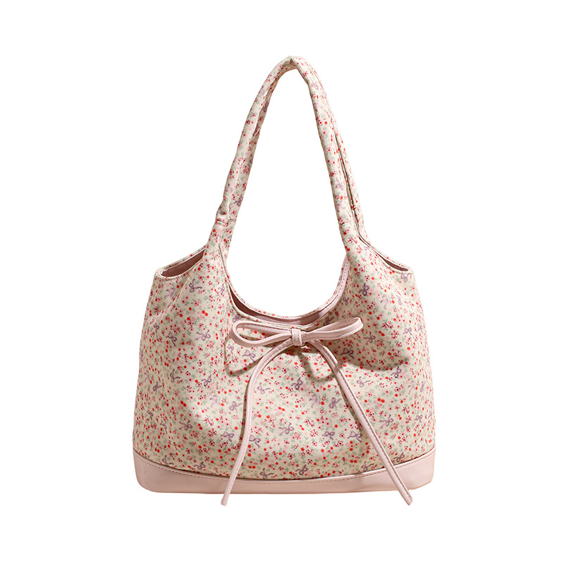 Geantă tote pentru femei din PU, cu model floral, stil casual coreean