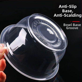 Set de unică folosință cu bol, bețișoare și cutie de masă – rotund, etanș, din plastic pentru uz casnic