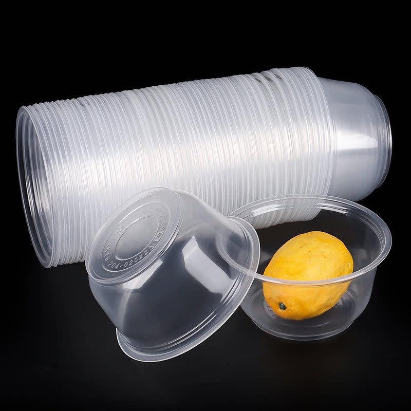 Set de unică folosință cu bol, bețișoare și cutie de masă – rotund, etanș, din plastic pentru uz casnic