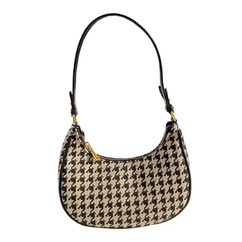 Geantă crossbody în formă de semilună, capacitate mare, PU, mărime medie, căptușeală din pânză