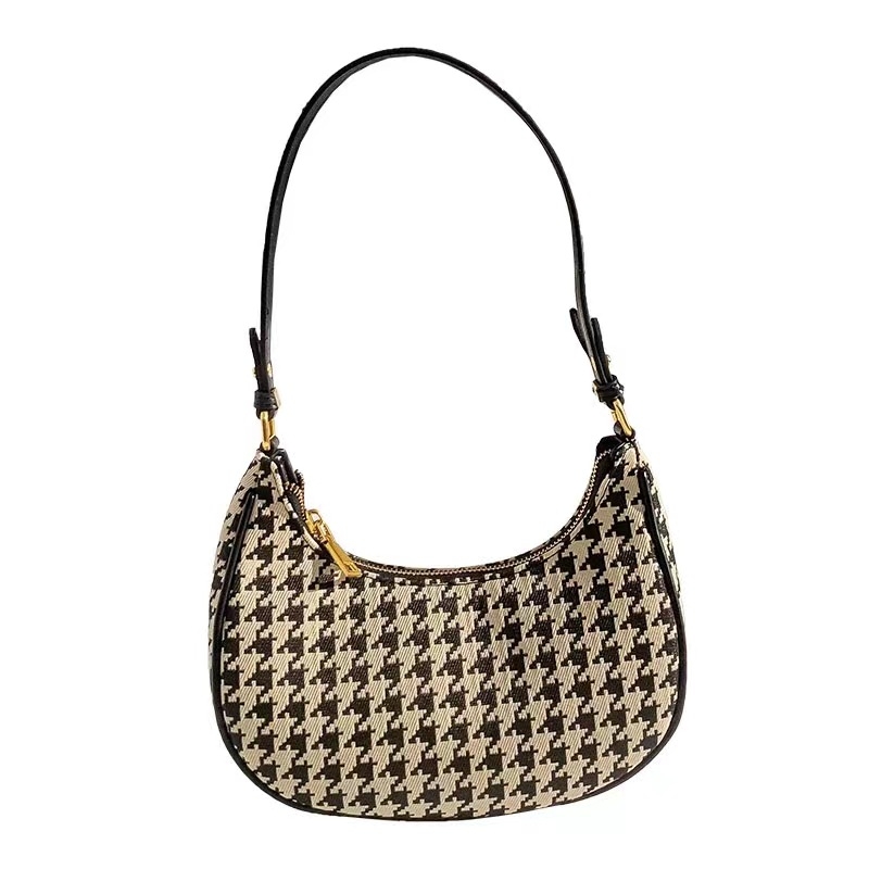 Geantă crossbody în formă de semilună, capacitate mare, PU, mărime medie, căptușeală din pânză