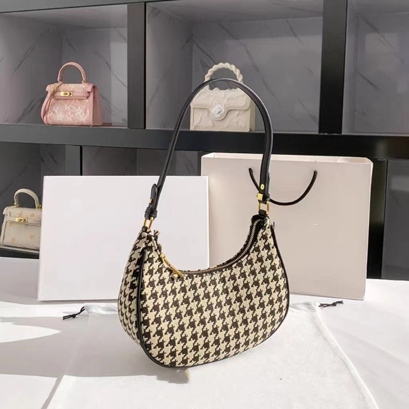 Geantă crossbody în formă de semilună, capacitate mare, PU, mărime medie, căptușeală din pânză