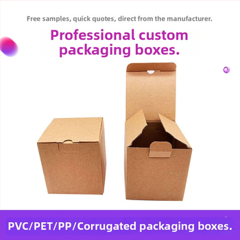 Cutie pliabilă din carton Kraft cu imprimare color, cutie cadou din carton ondulat, cu fereastră și bază cu închidere