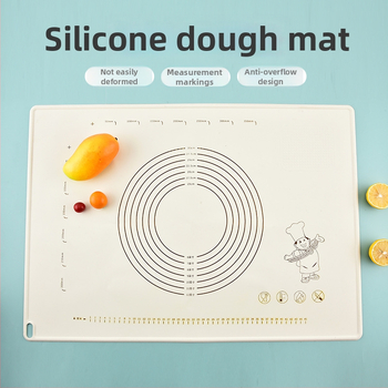 Covoraș de aluat din silicon alimentar cu scară de măsurare, grosime extra și dimensiune mare, antiaderent, pentru frământat, întins și coacere