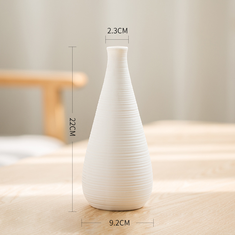 Vază ceramică nordică, lucrată manual, pentru flori uscate – decor modern minimalist pentru casă, mică vază de birou/pe perete