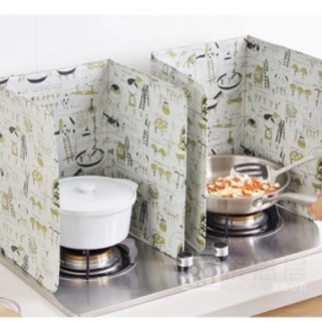 Protecție împotriva stropilor de ulei în bucătărie, panou din folie de aluminiu, 39×84 cm, grosime suplimentară