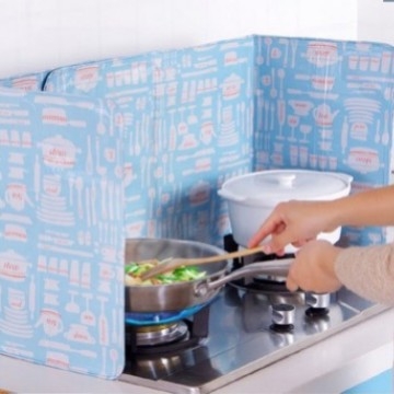 Protecție împotriva stropilor de ulei în bucătărie, panou din folie de aluminiu, 39×84 cm, grosime suplimentară