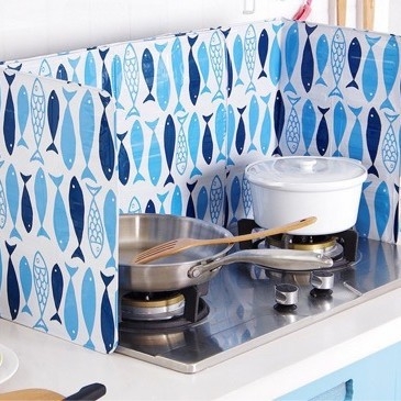 Protecție împotriva stropilor de ulei în bucătărie, panou din folie de aluminiu, 39×84 cm, grosime suplimentară