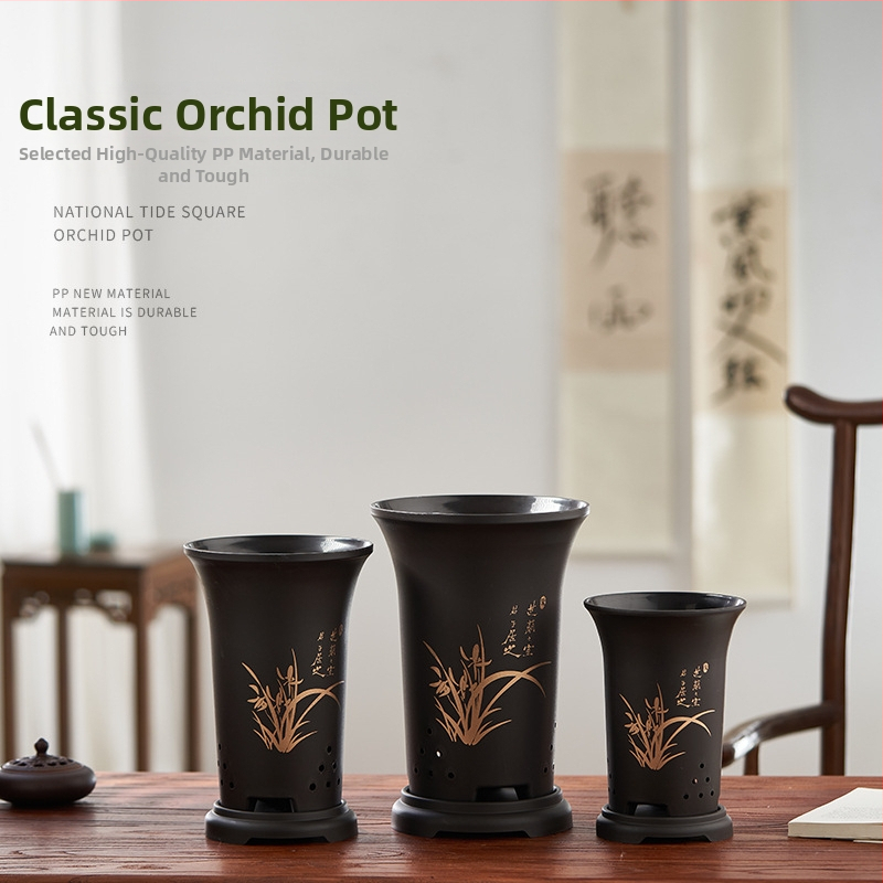 Plastový kvetináč na orchidey s bočnými otvormi, vysoko kvalitný vyvýšený dizajn, priedušný a odolný