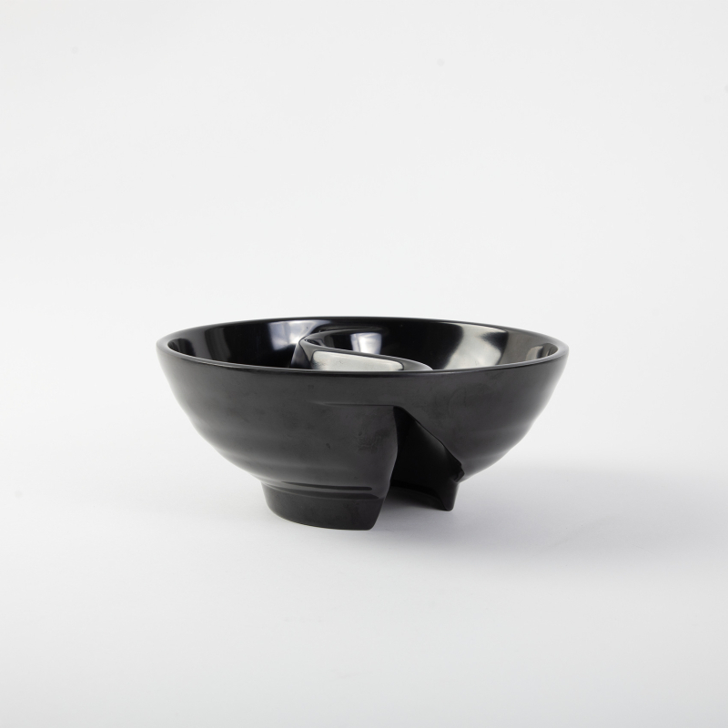 Vas rotund din melamină cu două compartimente – motiv mandarin duck și design Tai Chi, veselă modernă pentru uz casnic