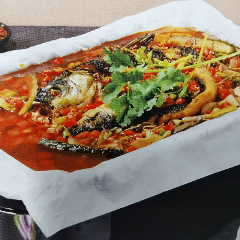 Hârtie de copt groasă pentru pește, hârtie de copt pentru cuptor, hârtie cu silicon pentru tăvi de copt, 50 g, 45 × 60 cm, 500 de foi într-un pachet
