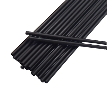 Paie de plastic de unică folosință, neagră, PP alimentar, pentru cocktail, 4 × 210 mm