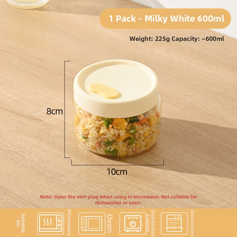 Cutie prânz din sticlă cu bol pentru cuptor cu microunde – formă rotundă, 501–800 ml, sticlă borosilicată