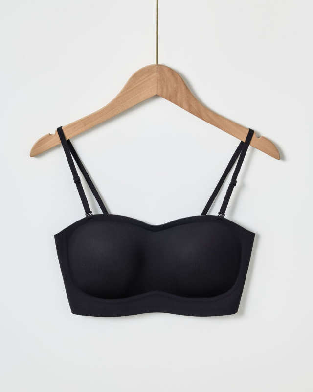 Sutien fara bretele, push-up pentru femei, antiaderent, fara cusaturi, culoare nude, modelare invizibila, grosime subțire pentru vară, cupe 3/4, bretele duble detașabile, închidere spate cu patru cârlige