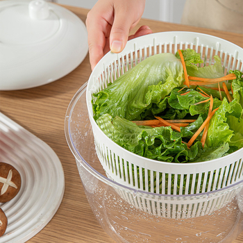 Dehidrator multifuncțional pentru fructe și legume, vas de spălat salată și coș de scurgere rotativ