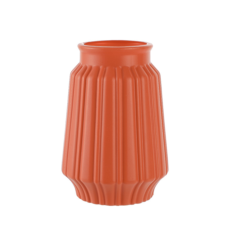 Vază nordică cu aspect ceramic pentru flori uscate, din plastic, decor pentru sufragerie, comodă TV și masă de dining