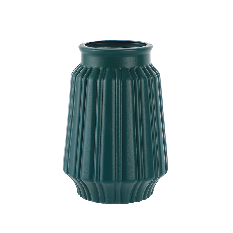 Vază nordică cu aspect ceramic pentru flori uscate, din plastic, decor pentru sufragerie, comodă TV și masă de dining