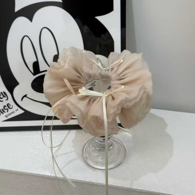 Elastic de păr în stil coreean, inspirat de balet, cu funda din panglică, din tul, dulce și versatil, bentiță pentru păr pentru fete