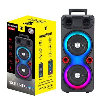Boxă Bluetooth fără fir, portabilă pentru exterior, difuzoare duale de 6,5 inch, sunet puternic