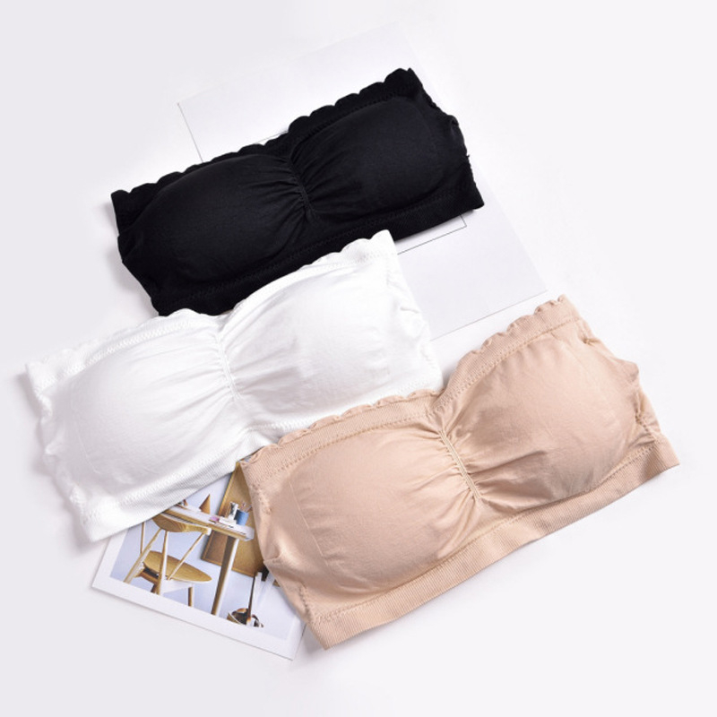 Sutien fără bretele, bază invizibilă, anti-alunecare, fără cusături, susținere sexy, bustier înfășurat