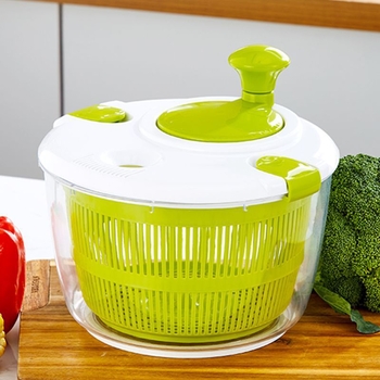 Dehidrator din plastic pentru salate și legume, cu bazin de scurgere manual și coș de spălare pentru bucătărie