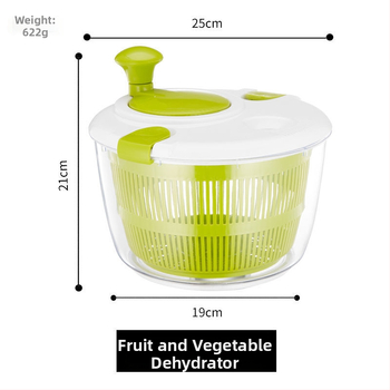 Dehidrator din plastic pentru salate și legume, cu bazin de scurgere manual și coș de spălare pentru bucătărie