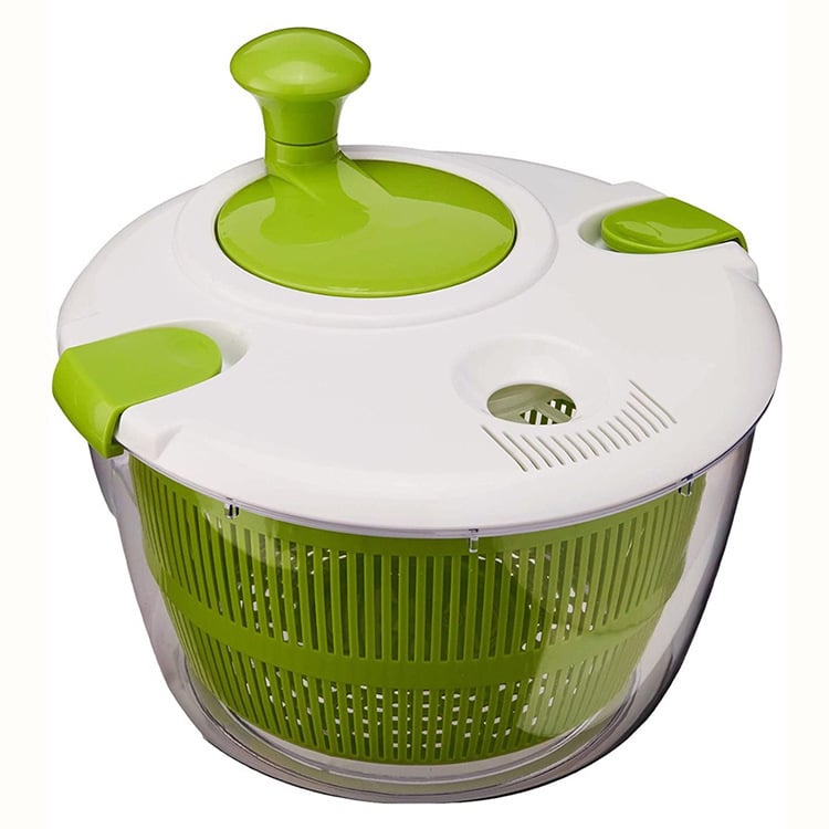 Dehidrator din plastic pentru salate și legume, cu bazin de scurgere manual și coș de spălare pentru bucătărie