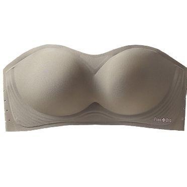 Sutien fără bretele pentru sâni mici, antiaderent, push-up, fără cusături, dintr-o bucată, suport moale