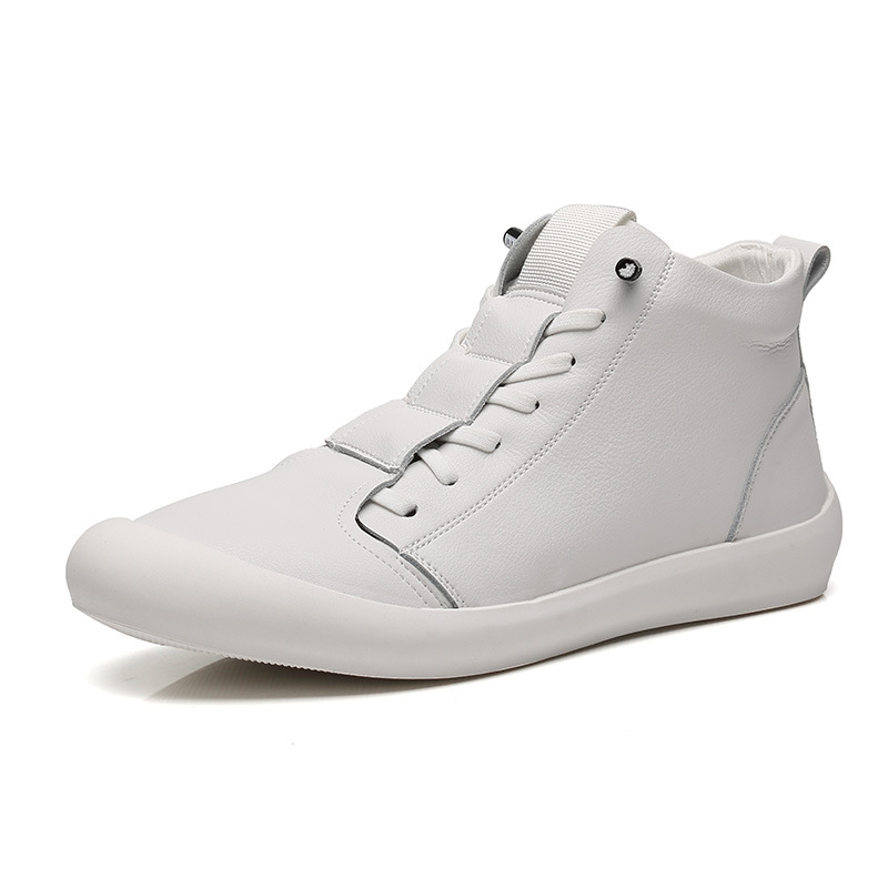 Pantofi sport pentru bărbați din piele, de toamnă, în stil coreean, casual, albi, model Z86-C