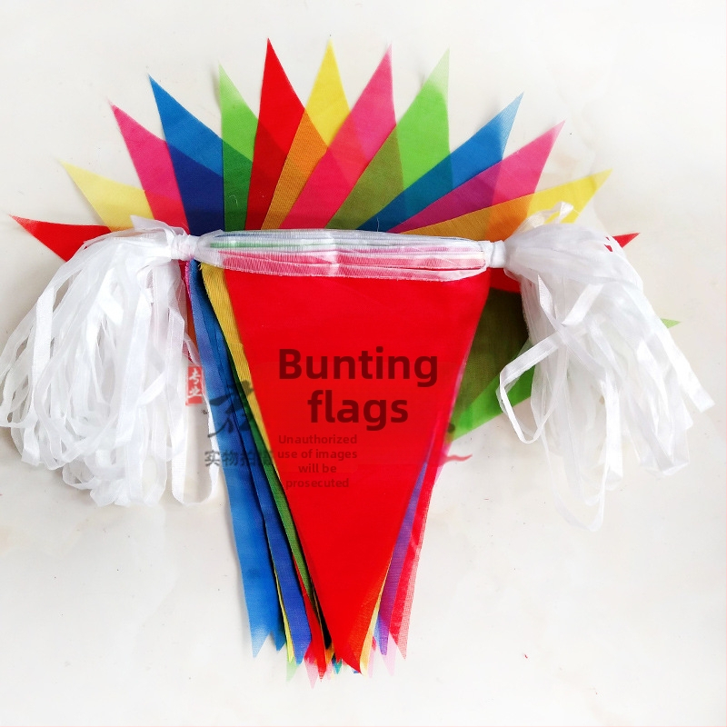 Steaguri triunghiulare, stegulețe colorate mici pentru evenimente de deschidere și decor de nuntă, stegulețe de avertizare rutieră pentru grădiniță, en-gros și cu amănuntul