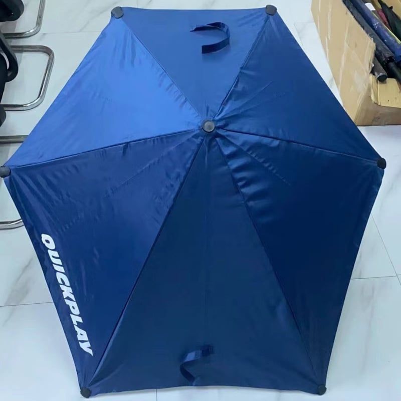 Umbrelă exterioră cu clips pentru scaun de pescuit, mare, argintie, mâner din plastic, potrivită pentru cărucior și scaun de plajă, personalizabilă cu logo