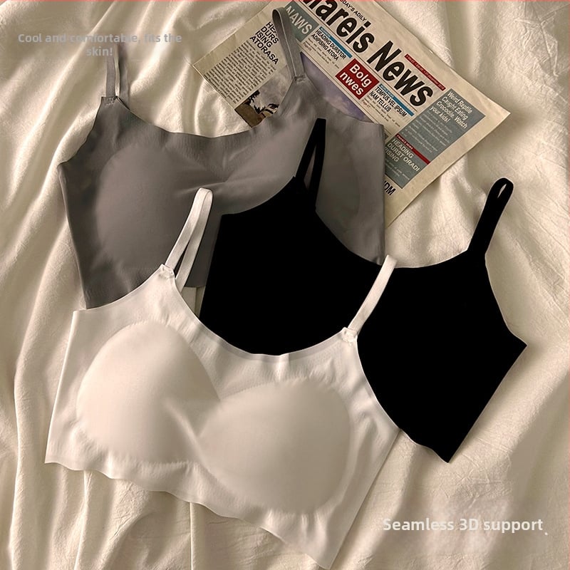 Sutien fără sârmă din Ice Silk, fără cusături, top sport, pentru femei tinere