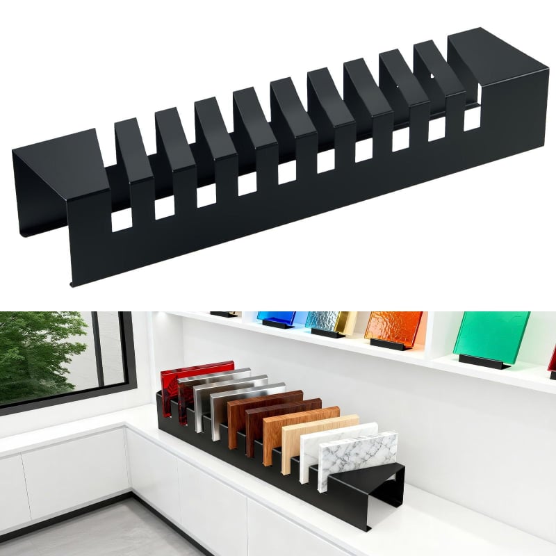 Suport greu pentru mostre de plăci și raft de depozitare, raft pentru mostre cu 10 compartimente, potrivit pentru ceramică