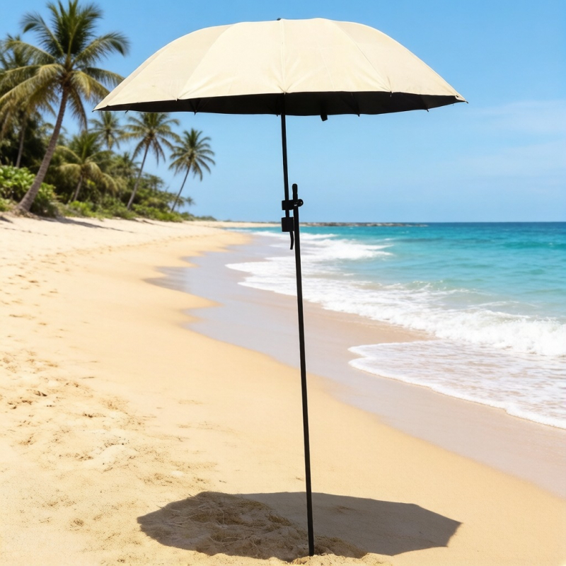 Umbrelă de plajă mare, 125 cm, cu știft de fixare în pământ, umbrelă de pescuit, umbrelă de soare portabilă pentru plajă, pentru joacă în nisip și apă
