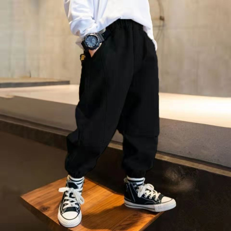 Pantaloni largi pentru fetițe mai mari, țesătură Ice Silk, stil casual, primăvară-vară 2024