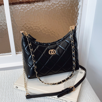 Geantă cu lanț în stil Chanel, capitonată, pentru umăr, model 2025, geantă de damă