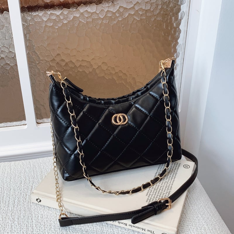 Geantă cu lanț în stil Chanel, capitonată, pentru umăr, model 2025, geantă de damă