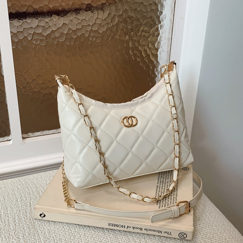 Geantă cu lanț în stil Chanel, capitonată, pentru umăr, model 2025, geantă de damă