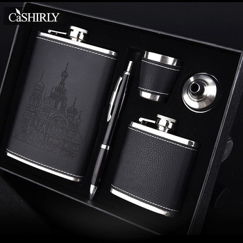 Set de hip-flasks din oțel inoxidabil 304, portabile pentru exterior, design îngroșat, sticle plate compacte