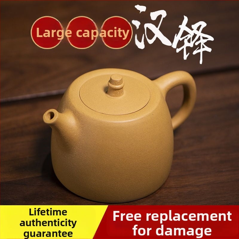 Ceainic Yixing din lut mov, 460 ml, capacitate mare, pictat manual, set Gongfu tradițional