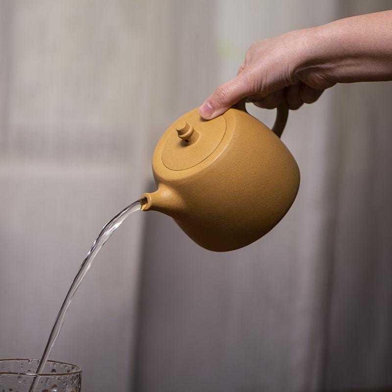 Ceainic Yixing din lut mov, 460 ml, capacitate mare, pictat manual, set Gongfu tradițional