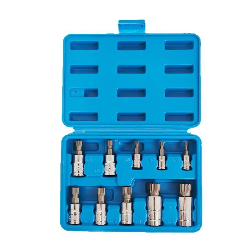 Set de 10 piese cu prize de 12 unghiuri și biți în formă de stea pentru demontare, reparații auto, compatibilitate cu volant