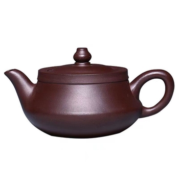 Ceainic autentic Yixing din lut mov, pictat manual, design curbat, set Gongfu în cutie cadou