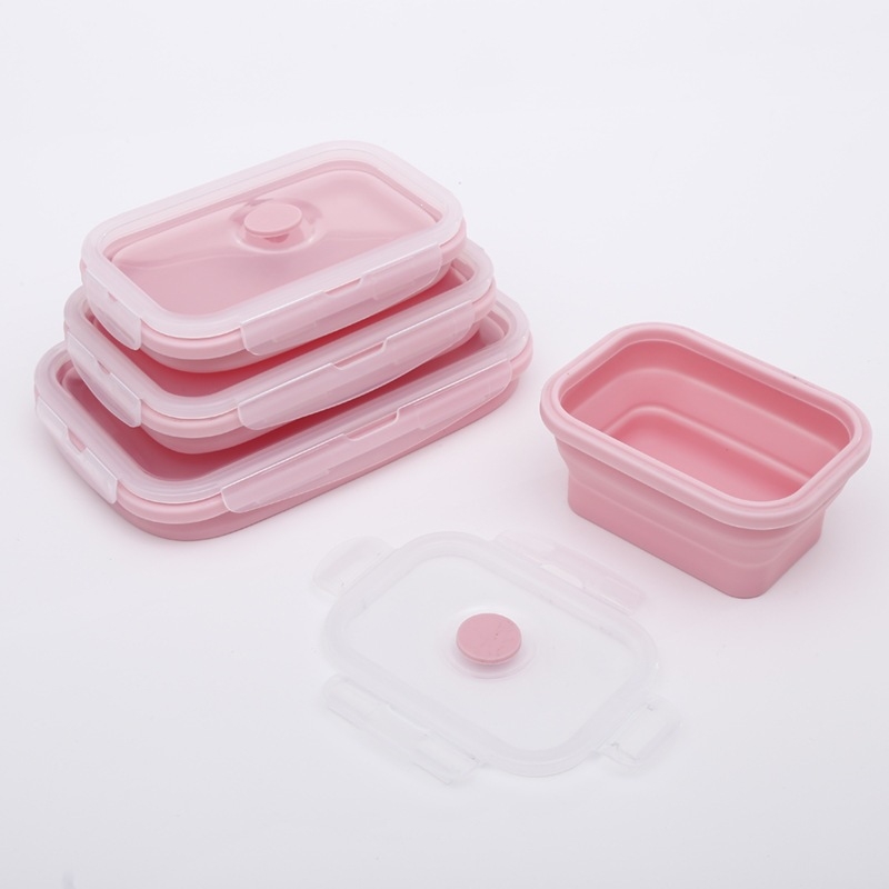 Set de trei cutii pentru prânz din silicon, portabile și izolate, compatibile cu microundele, cutii pentru prânz pentru copii