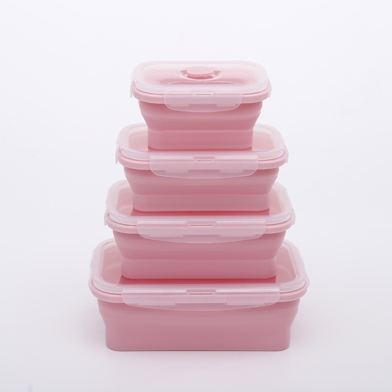 Set de trei cutii pentru prânz din silicon, portabile și izolate, compatibile cu microundele, cutii pentru prânz pentru copii