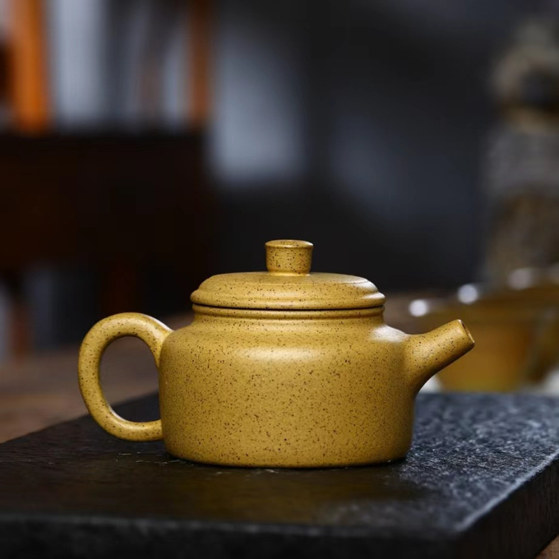 Ceainic Yixing Zisha din lut Sesame Duan, stil clasic Dezhong, pictat manual, pentru ceremonia Gongfu a ceaiului