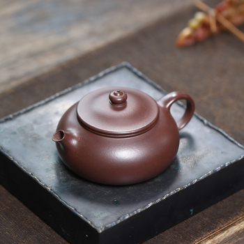 Ceainic Yixing Zisha, lut mov original, Hanjiang, manufactură manuală, vesela de ceai pentru literati, set cadou de ceai