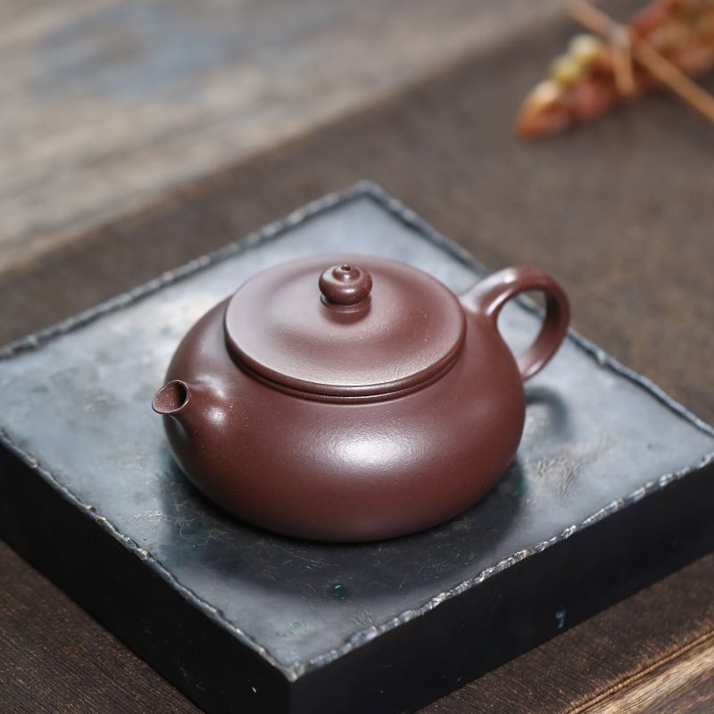 Ceainic Yixing Zisha, lut mov original, Hanjiang, manufactură manuală, vesela de ceai pentru literati, set cadou de ceai